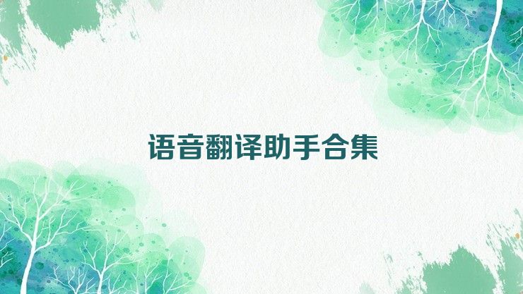 语音翻译助手合集