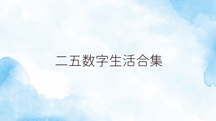 二五数字生活合集