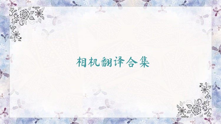 相机翻译合集